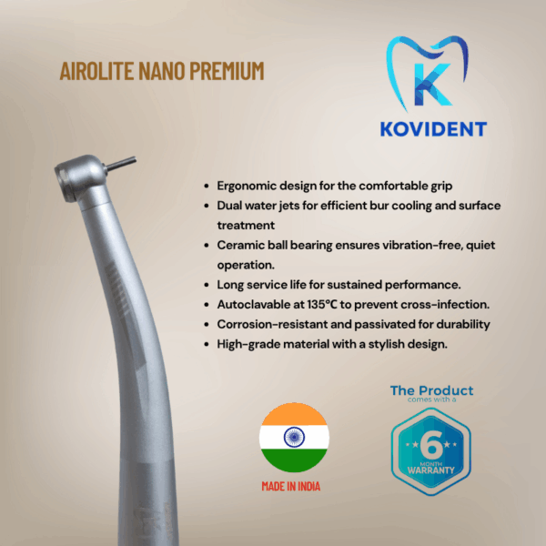 kovident airolite hanpiece features